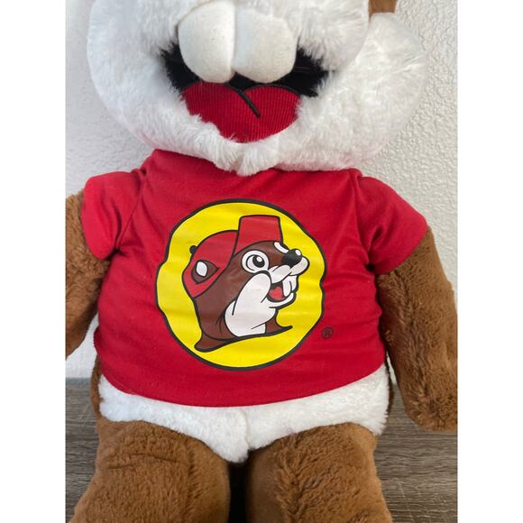 Buc-ee's Beaver Mascot Plush Toy 27" Red Shirt Hat Logo Stuffed Animal Texas Gas - Picture 5 of 13
